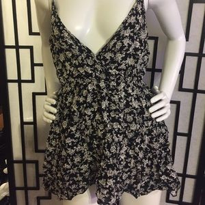 Black and white floral blouse